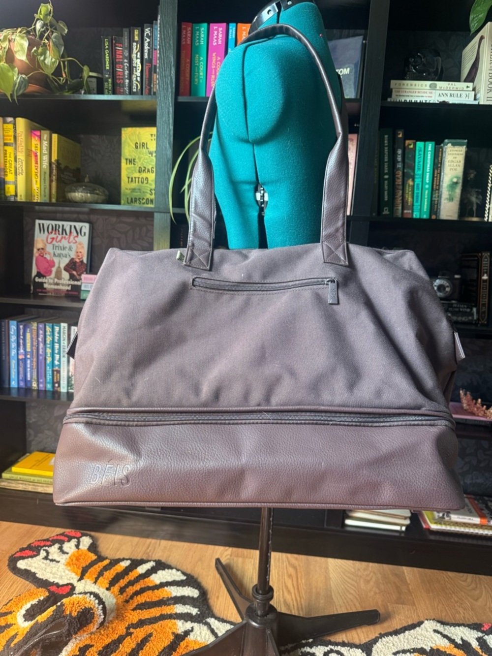 BEIS Canvas & Leather Weekender Bag